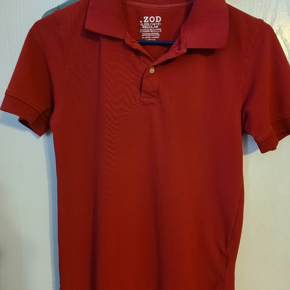 Izod boys red uniform polo shirt size XL 14/16